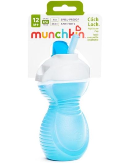 Vaso Click Lock Munchkin 266ml con Pajita
