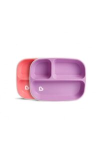 Pack x 2 piezas Platos Munchkin Splash Grandes con Divisorias Rosa/Lila