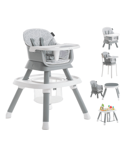 Silla para Comer Premium Baby Dakota 7 en 1 Gris