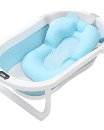 Bañera Plegable Mami Love  Splash con Termometro y Almohada Azul