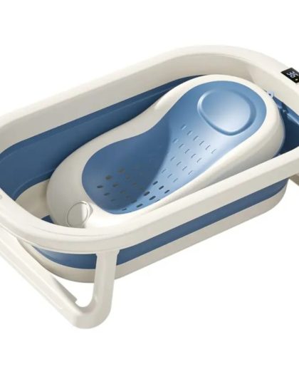Bañera Plegable Mami Love c/ Termometro Azul