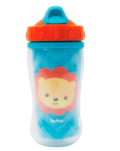 Botella buba c/ Pajita Retractil Doble Pared 320ml Leon