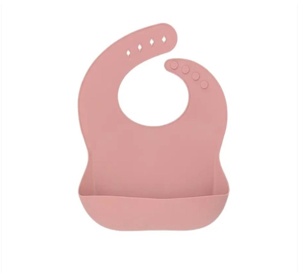 Babero de Silicona Buba con Bolsillo Rosa