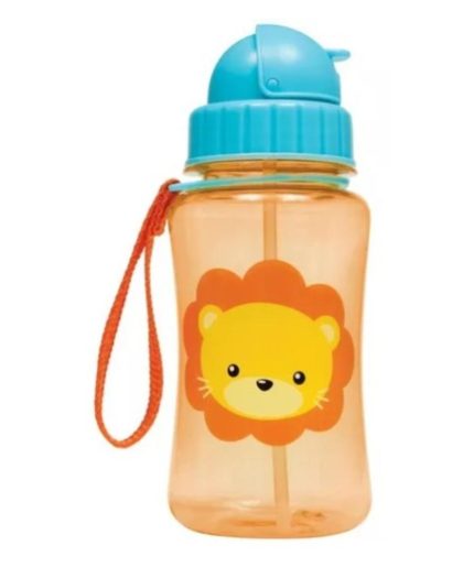 Botella buba c/ Pajita y Tapa Antiderrame 350ml Leon