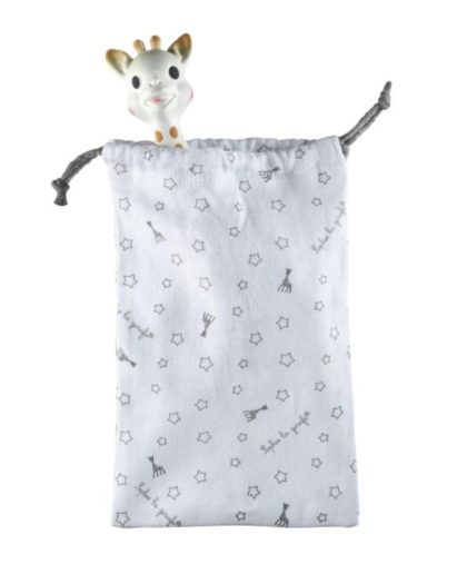Juguete Sensorial Sophie la girafe y su bolsita para llevarlas a todos lados