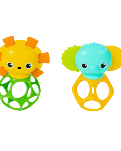 Pack De 2 Sonajeros De Facil Agarre Bright Starts Leon/Elefante