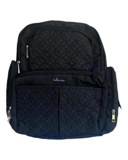 Mochila Maternal Negro de Lujo Premium Baby c/ Cambiador y Organizador de Toallitas