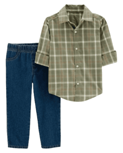 Set 2 Piezas Carter´s Camisa Cuadros + Jeans