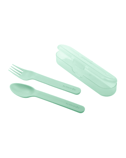 Estuche Con Cubiertos Suavinex Forest Verde