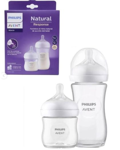 Set de 2 Biberones Natural Response Transparente Philips Avent 125ml/240ml