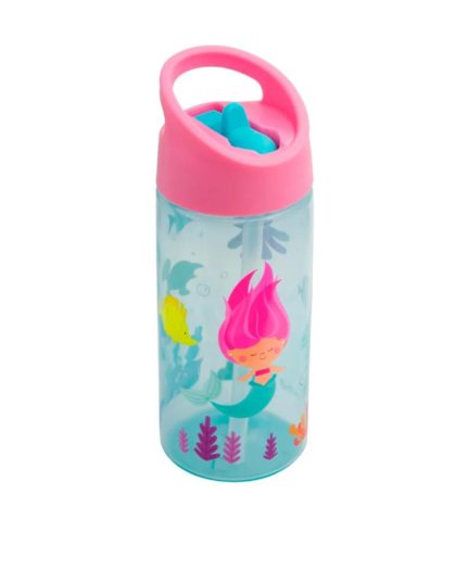 Botella c/ Pajita buba Retractil Antiderrame 380ml Sirenas