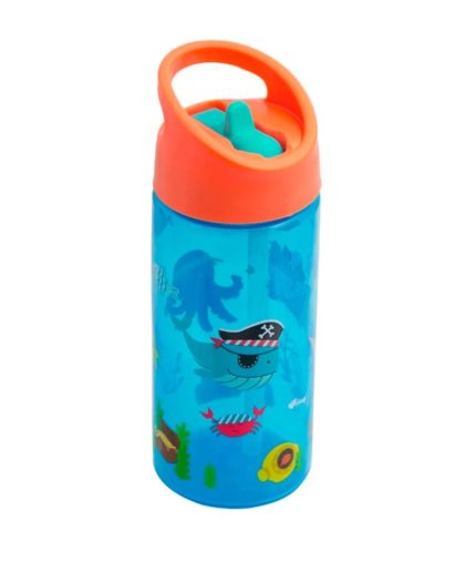 Botella c/ Pajita buba Retractil Antiderrame 380ml Piratas