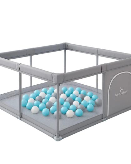 Corral Pelotero Gris con Pelotas Azul