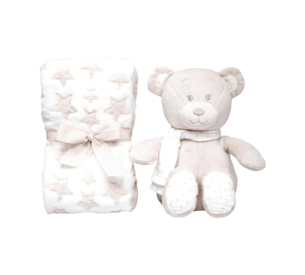 Set de Regalo buba Peluche Osito + Mantita Beige