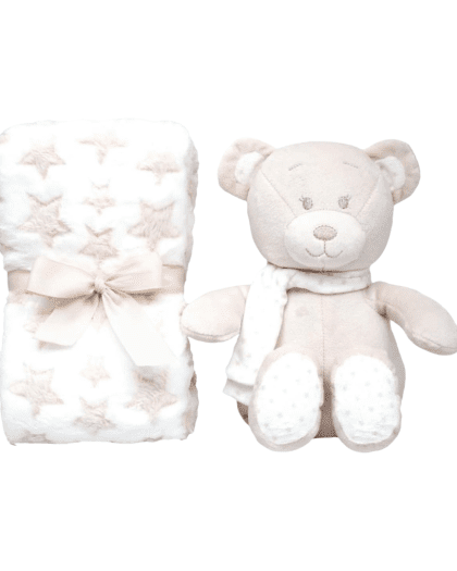 Set de Regalo buba Peluche Osito + Mantita Beige