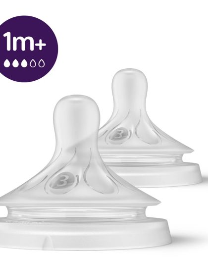Pack x 2 Tetinas p/ Biberon Natural Response Philips Avent T3 Flujo Medio +1m