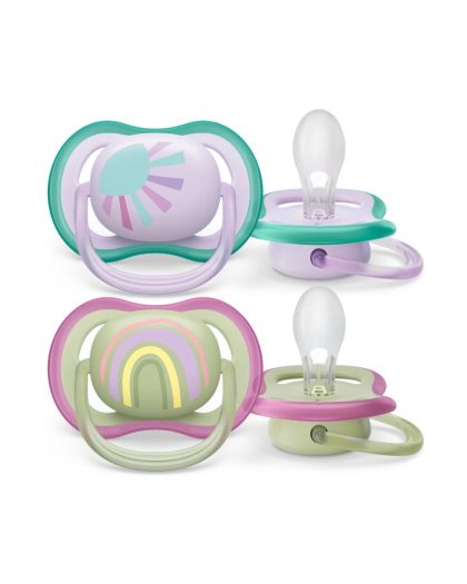 Pack x 2 Chupete Anatomicos Philips Avent Ultra Air 0-6meses Rainbow Niña