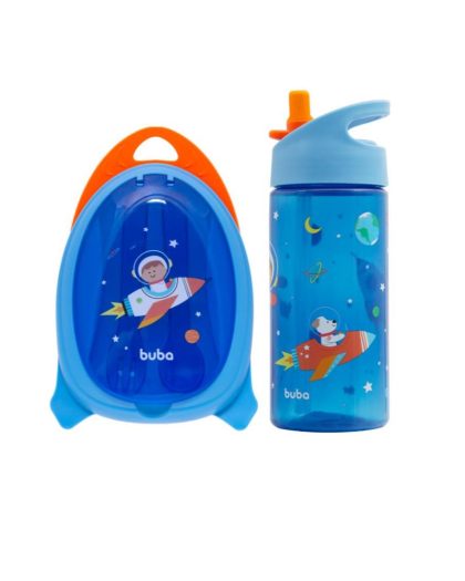 Bowl con Divisorias + Botella con Pajita Retractil Buba