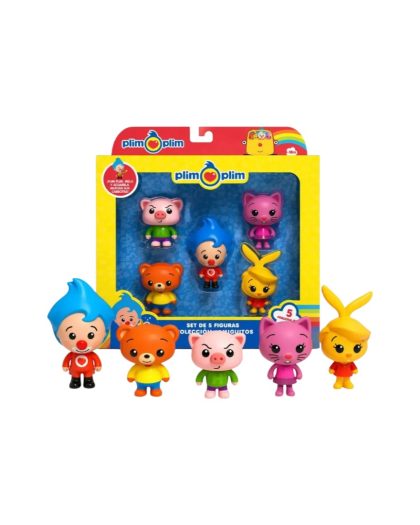 Pack de 5 figuras semi articuladas (Plim plim y sus amigos)