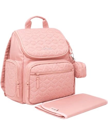 Mochila Pañalera Premium Baby Olivia Azul Rosado