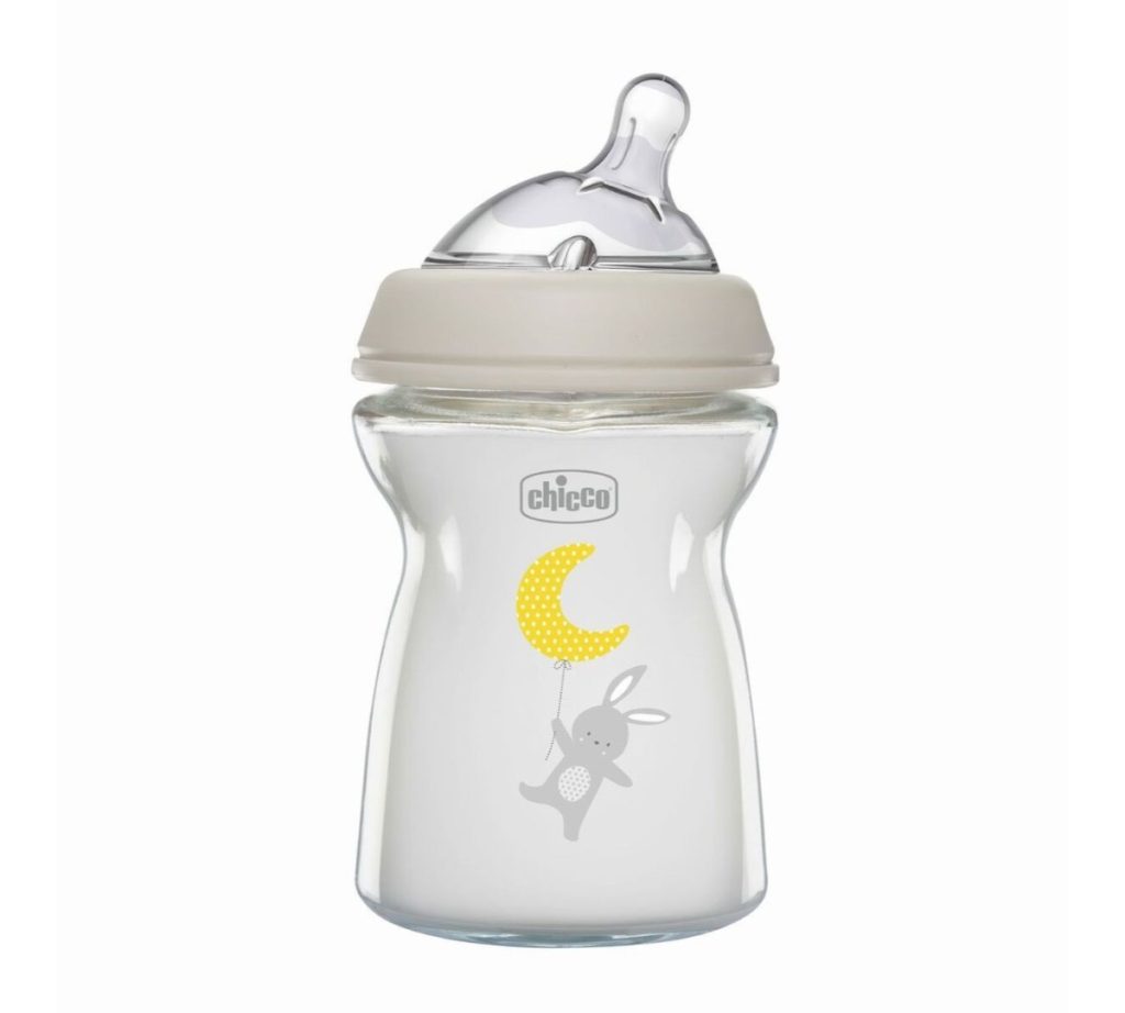 Biberón de vidrio Chicco Natural Feeling de 150 ml (0m+)