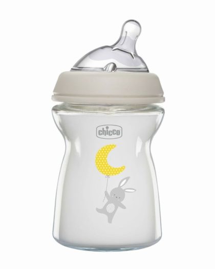 Biberón de vidrio Chicco Natural Feeling de 150 ml (0m+)